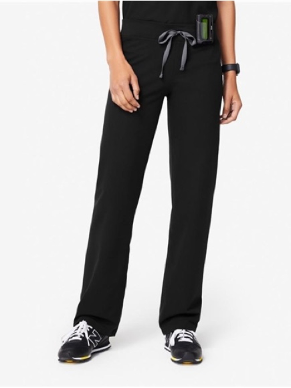 FIGS Livingston Basic Scrub Pants Black Small Yoga Waist Straight Leg